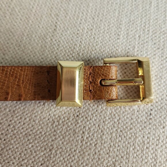 Calvin Klein Snake-Embossed Leather Slim Belt – Sz M - Picture 4 of 8